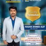 🌟 Proud Moment for Dhaanish Chennai! 🌟Congratulations to Hasan Ahmed Alif (Final Year CSE) for successfully publishing his research paper in Scopus & SCIE Indexed Journal – Springer
